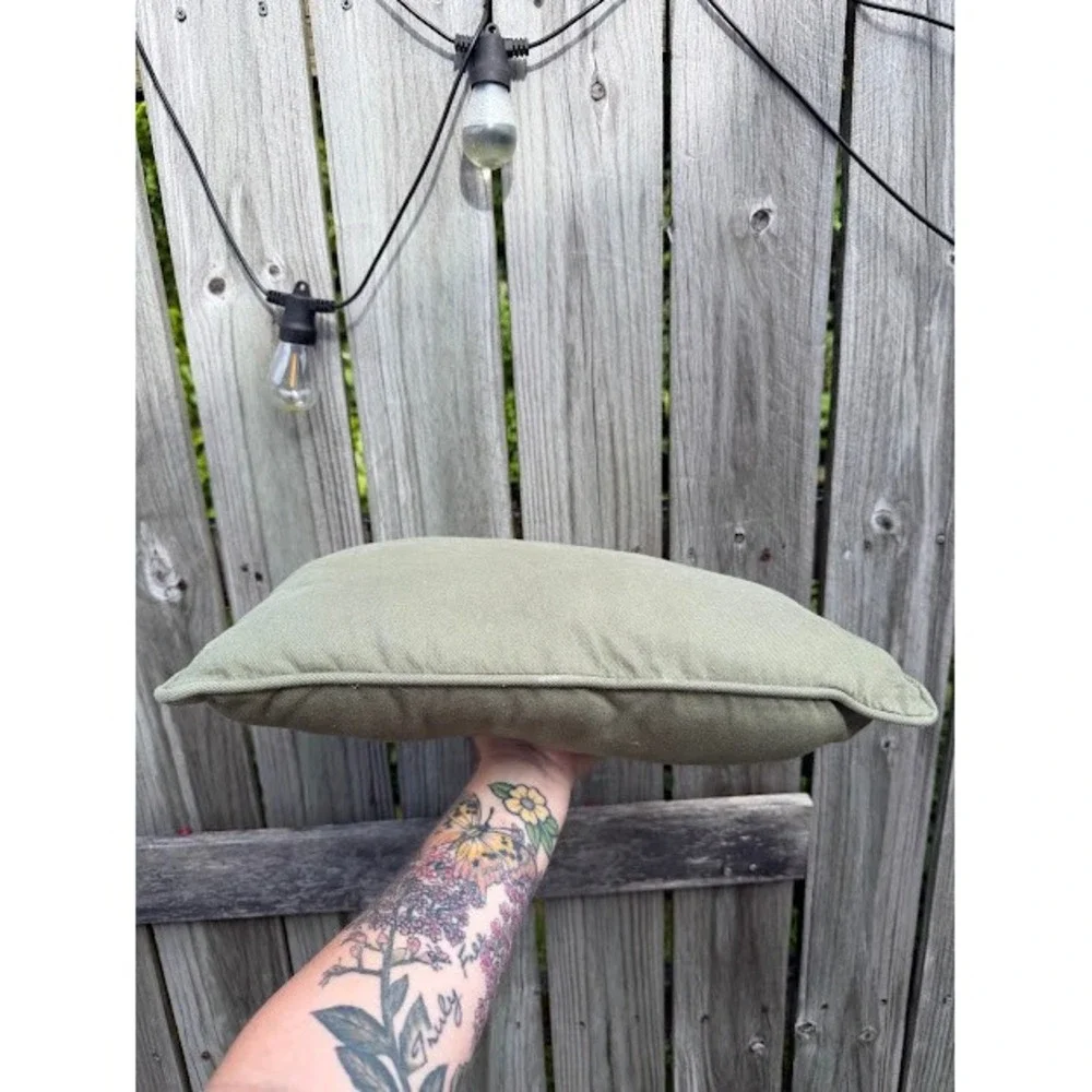 Minimalist Unbranded Throw Pillow Unisex OS Olive Green Square Canvas Piped Edge
